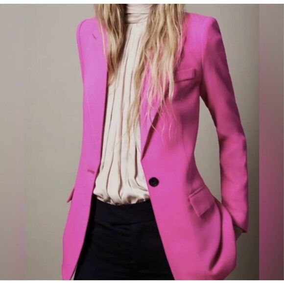 Smythe Long Shawl Blazer in Purple Violet Pink size 8 excellent condition - Picture 1 of 11